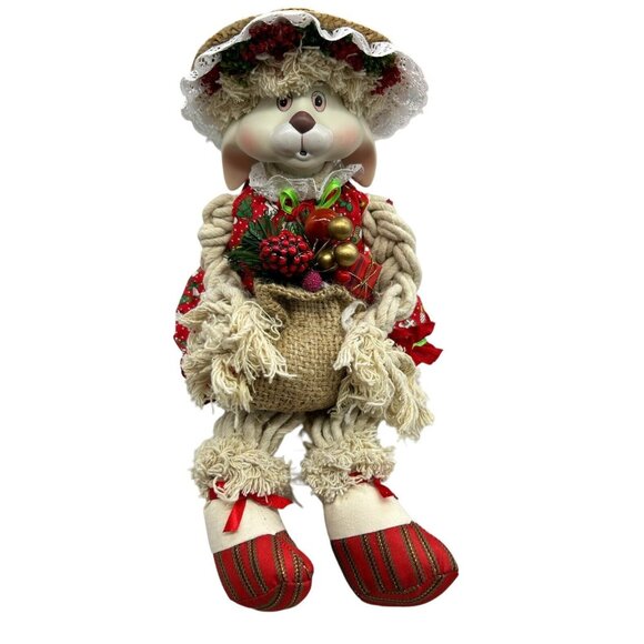 House of Lloyd Flossie Rabbit Figurine 1993 Porcelain Face w/ Box Christmas Vtg - Picture 5 of 16